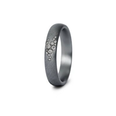 Haudarin Tantal ring Schraegmatt P-1 NR-8 0,07ct TW/SI Ta 999