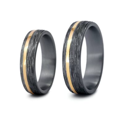Haudarin Tantal Trauringe Knorke Streifen Roségold 585 Ta 999